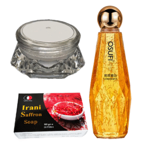 Saffron নাইট ক্রিম  + OSUFI বড়ো  সিরাম + ১ পিস Iranian saffron soap - i1sn1bos1